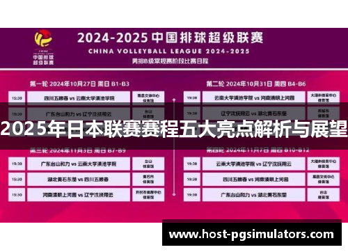 2025年日本联赛赛程五大亮点解析与展望
